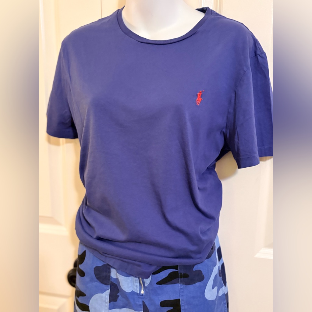 Ralph Lauren Purple Tee With Red Polo Pony
